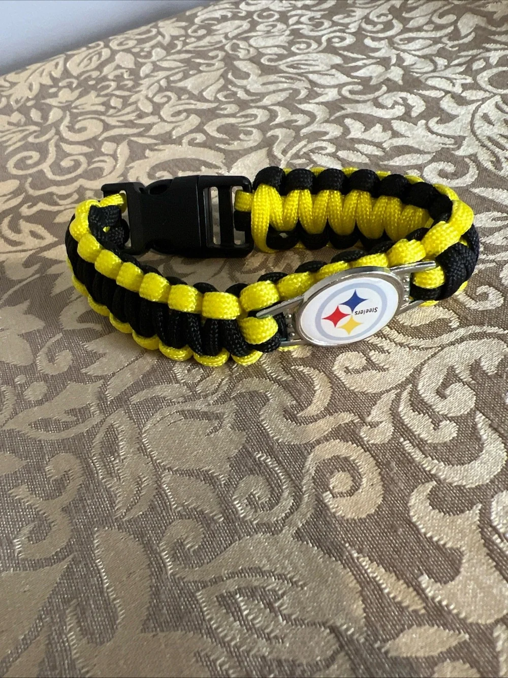 NFL Pittsburgh Steelers Black & Gold Braided Rope Wrist Bracelet
